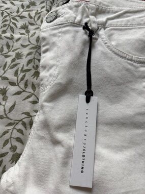 Sanctuary White Denim Skinny Jeans with Contrast Stitching